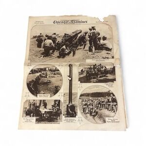 World War l Chicago Examiner newspaper captions describing scenes. 11/14/1915